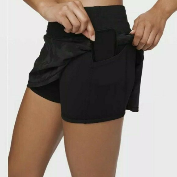 Lululemon Pace Rival Skirt Black Camo tennis run pickle 13.5" Skort sz 10 - Picture 3 of 7